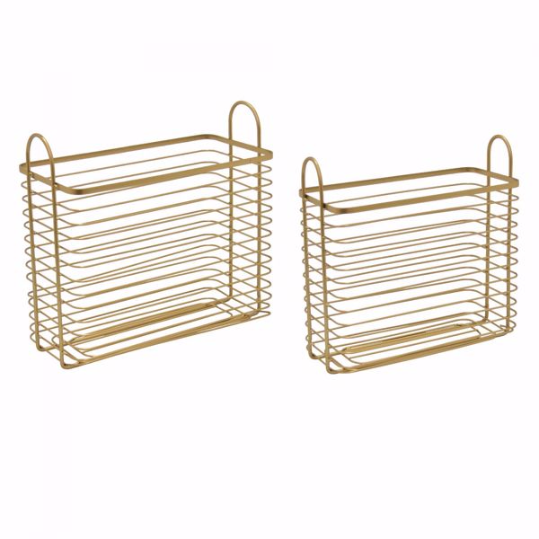 Picture of Set 2 Gold Metal Baskets