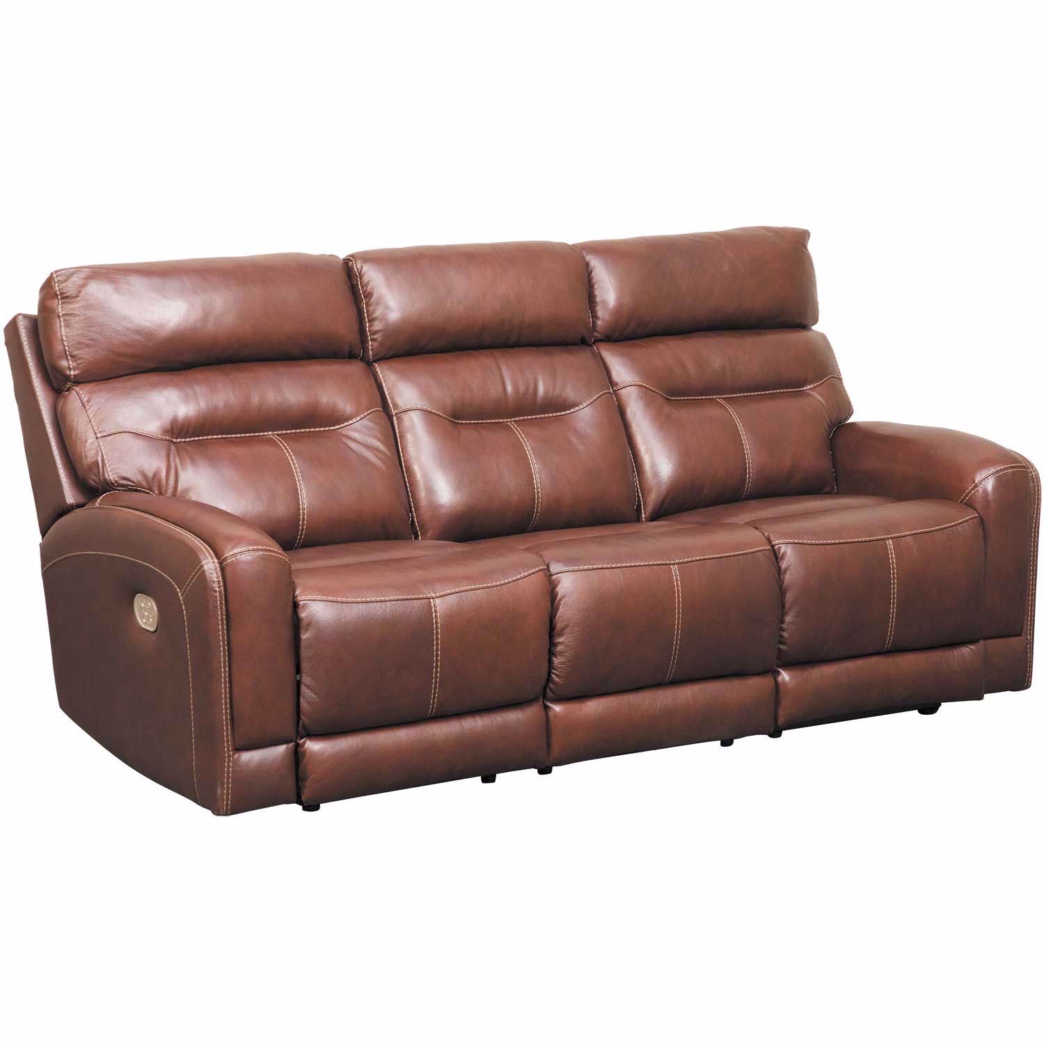 Sessom Leather Power Reclining Sofa with Adjustable