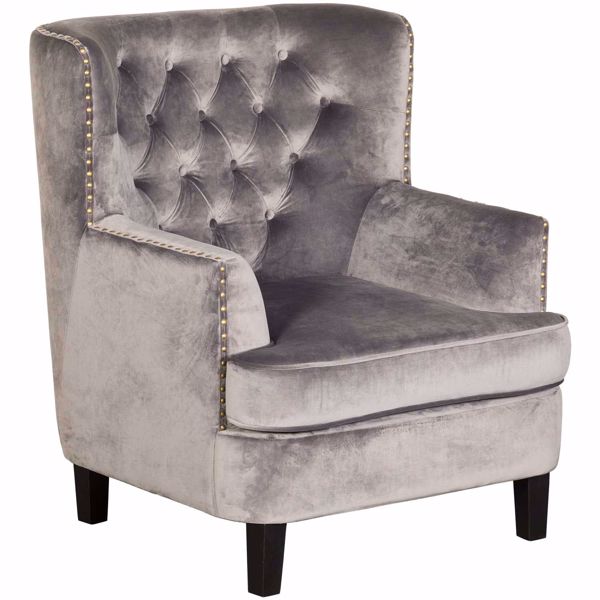 Picture of Phillips Gray Tufted Accent Chair