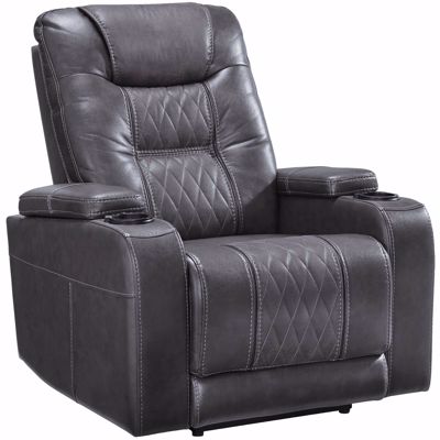 Picture of Gray Power Recliner with Adjustable Headrest