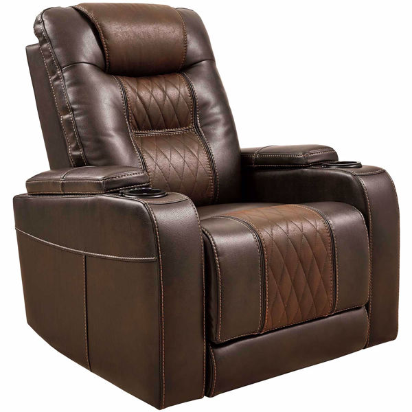 Picture of Brown Power Recliner with Adjustable Headrest