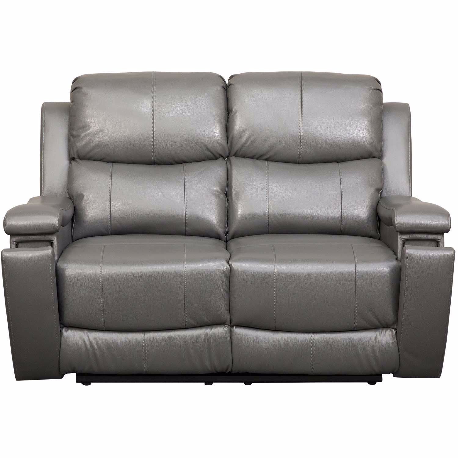 Furniture of America Grants 69.5 in. Light Brown Leather 2-Seater Power Recliner Loveseat, Light Brown Without Care Kit