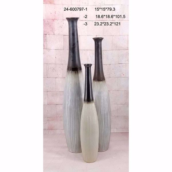 Picture of Grey Metallic Thin Neck Vase