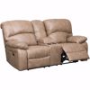 Picture of Dunwell Driftwood Power Reclining Console Loveseat with Adjustable Headrest