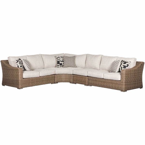 4 Piece Outdoor Patio Sectional, Outdoor Wicker Furniture Sectionals