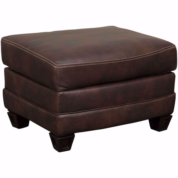 Picture of Embrook Chocolate Leather Ottoman