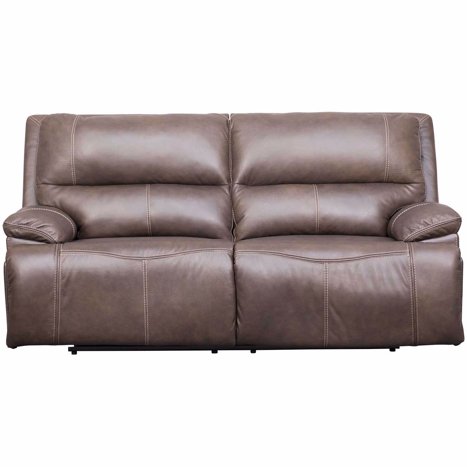 Ricmen Walnut Italian Leather Power Reclining Sofa with