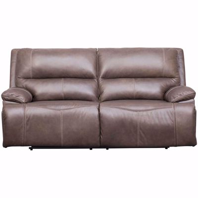 Picture of Ricmen Walnut Italian Leather Power Reclining Sofa with Adjustable Headrest