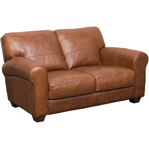 Whisky Italian All Leather Loveseat 4829 LOVE CAPRI WHISKY ...