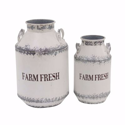 Picture of Set of 2 White Fram Fresh Cans