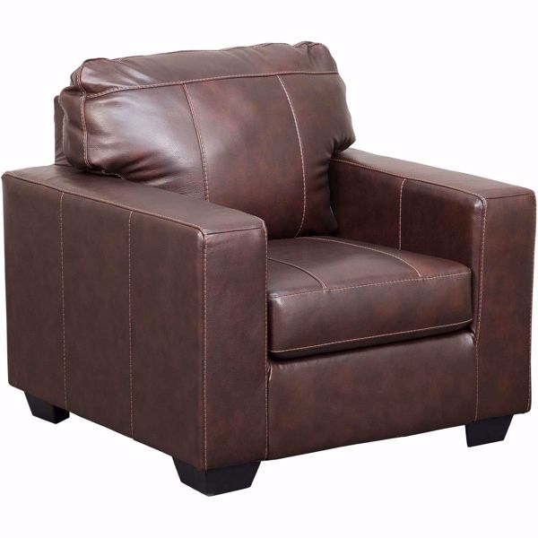 Morelos Brown Italian Leather Chair, Ashley Leather Chair And Ottoman