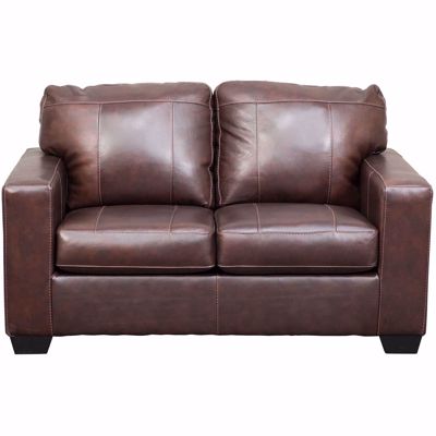 Picture of Morelos Brown Italian Leather Loveseat