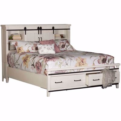 Dakota Queen Storage Panel Bed 2621, Distressed White Queen Bed Frame