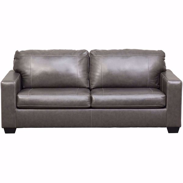 Morelos Gray Italian Leather Sofa Afw Com, Black Leather Sofa Ashley Furniture