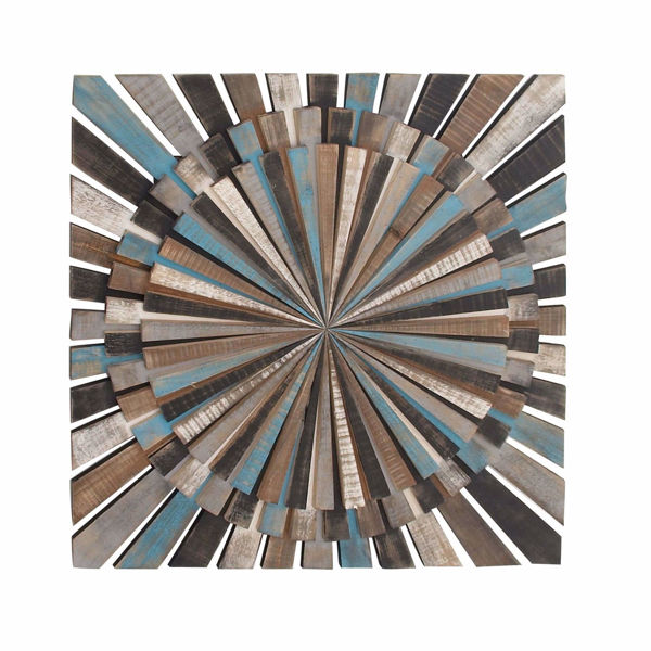 Picture of Blue Brown Wood Wall Decor