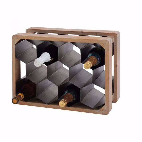 Picture of Metal Wood Wine Holder