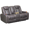 Picture of Orion Power Reclining Console Loveseat with Adjustable Headrest and Drop Down Table
