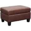 Picture of Fortney Mahogany Italian Leather Ottoman