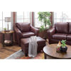 Picture of Fortney Mahogany Italian Leather Reversible Sofa Chaise