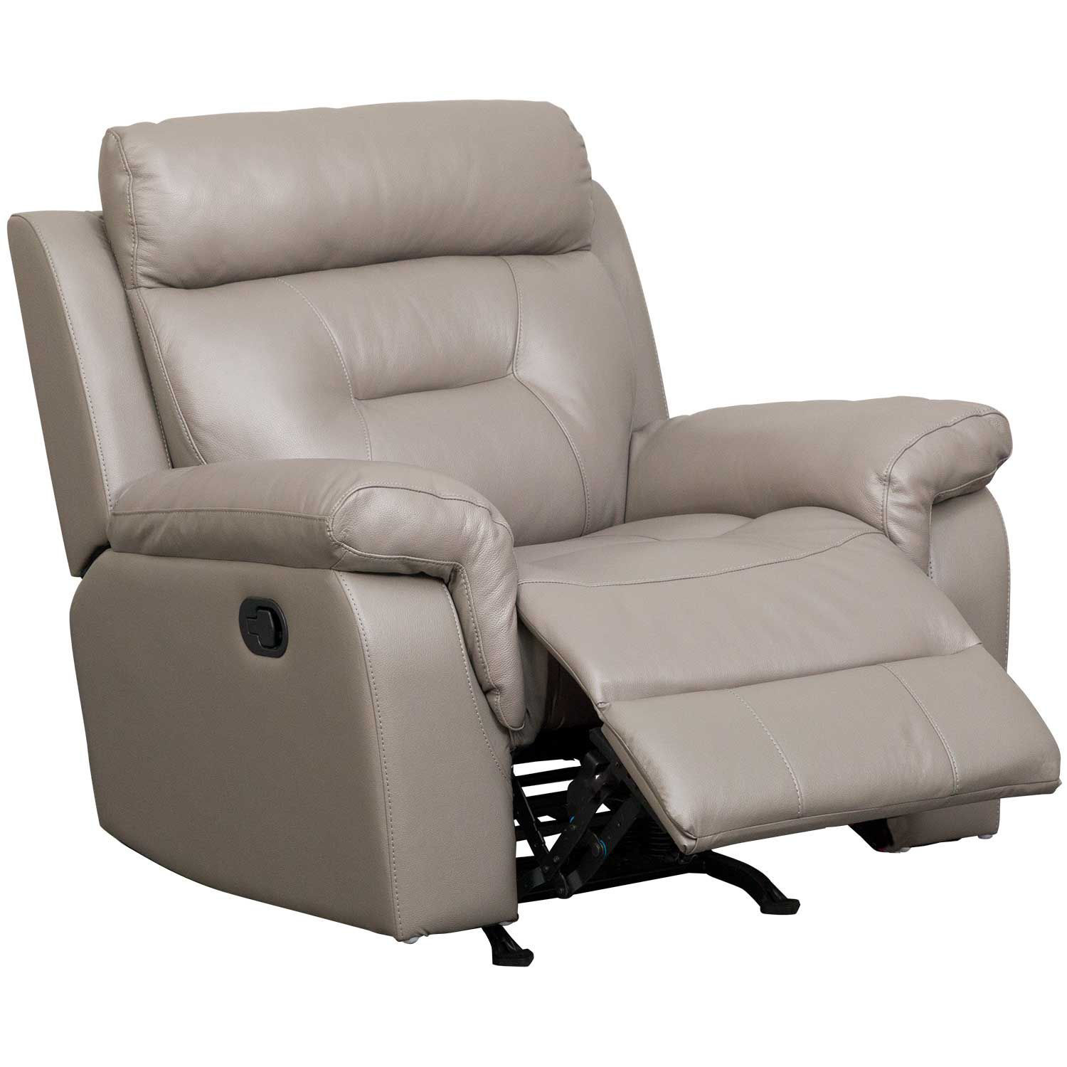 Watson Light Gray Leather Rocker Recliner 