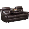 Picture of Watson Brown Leather Reclining Sofa with Drop Down Table