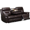 Picture of Watson Brown Leather Reclining Sofa with Drop Down Table