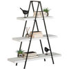 Picture of White Wood And Metal Triangle Shelf