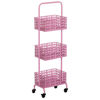 Picture of Pink Three Tier Metal Basket Cart