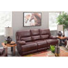 Picture of Rigby Brown Leather Power Recline Console Loveseat