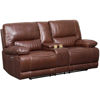 Picture of Rigby Brown Leather Recline Console Loveseat