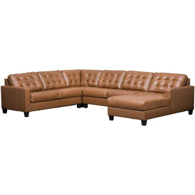 2pc Italian Leather Sectional With Laf, Stacey Leather Modular Sectional Sofa