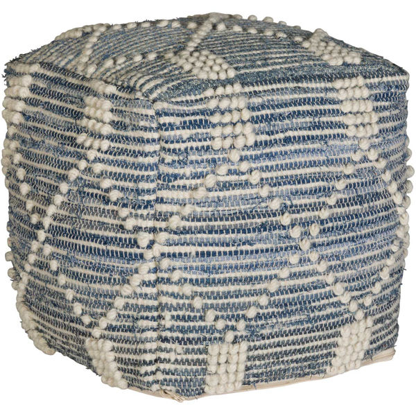 Picture of Berclair Blue and Ivory Pouf *P