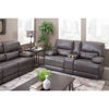 Picture of Rigby Gray Leather Power Recline Console Loveseat