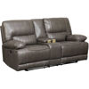 Picture of Rigby Gray Leather Power Recline Console Loveseat