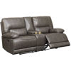 Picture of Rigby Gray Leather Recline Console Loveseat
