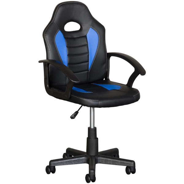 Picture of Black and Blue Kids Racing Chair