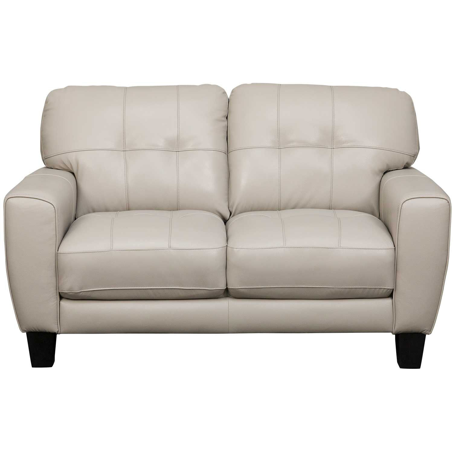 Aria Taupe Leather Loveseat | 1H1-7095L | AFW.com