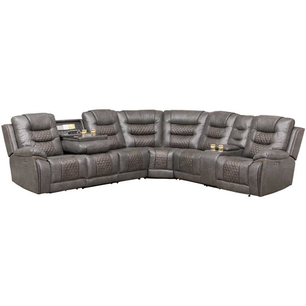 Picture of Tempo 7 Piece Power Reclining Sectional with Adjustable Headrest