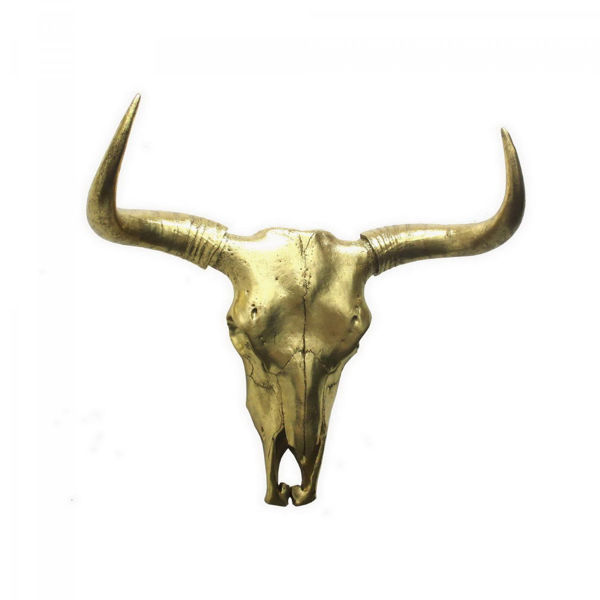 Picture of Gold Bison Skull Wall Decor