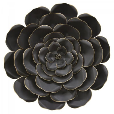 Picture of Large Floral Metal Wall Finish: Black