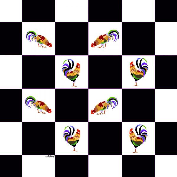 Picture of Checkerboard Chickens 36x36 *D