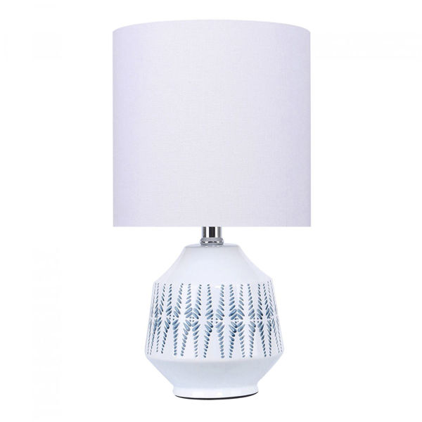 Picture of White with Blue Design Accent Lamp