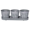 Picture of Set of 3 Embossed Metal Buckets with Tray