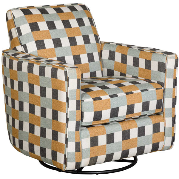 Picture of Kyra Plaid Swivel Glider