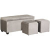 Picture of Gray Shoe Storage Bench with 2 Cube Storage Ottoma