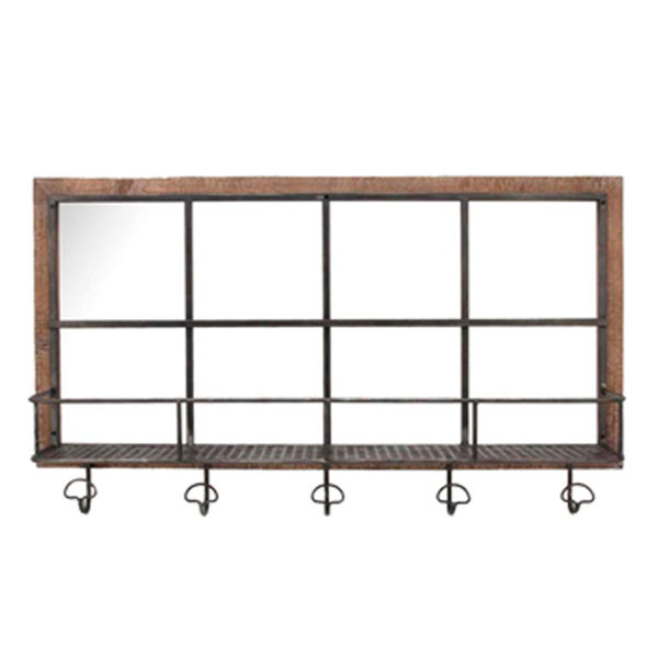 Picture of Wood Metal Shelf with Hooks