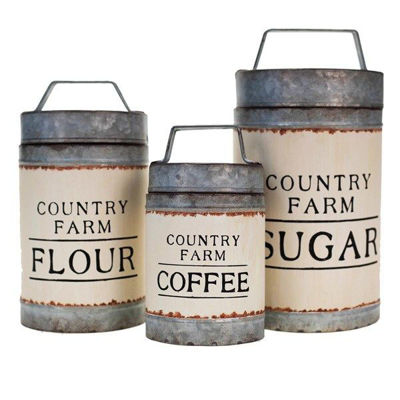 Picture of Set 3 Country Farm Canisters