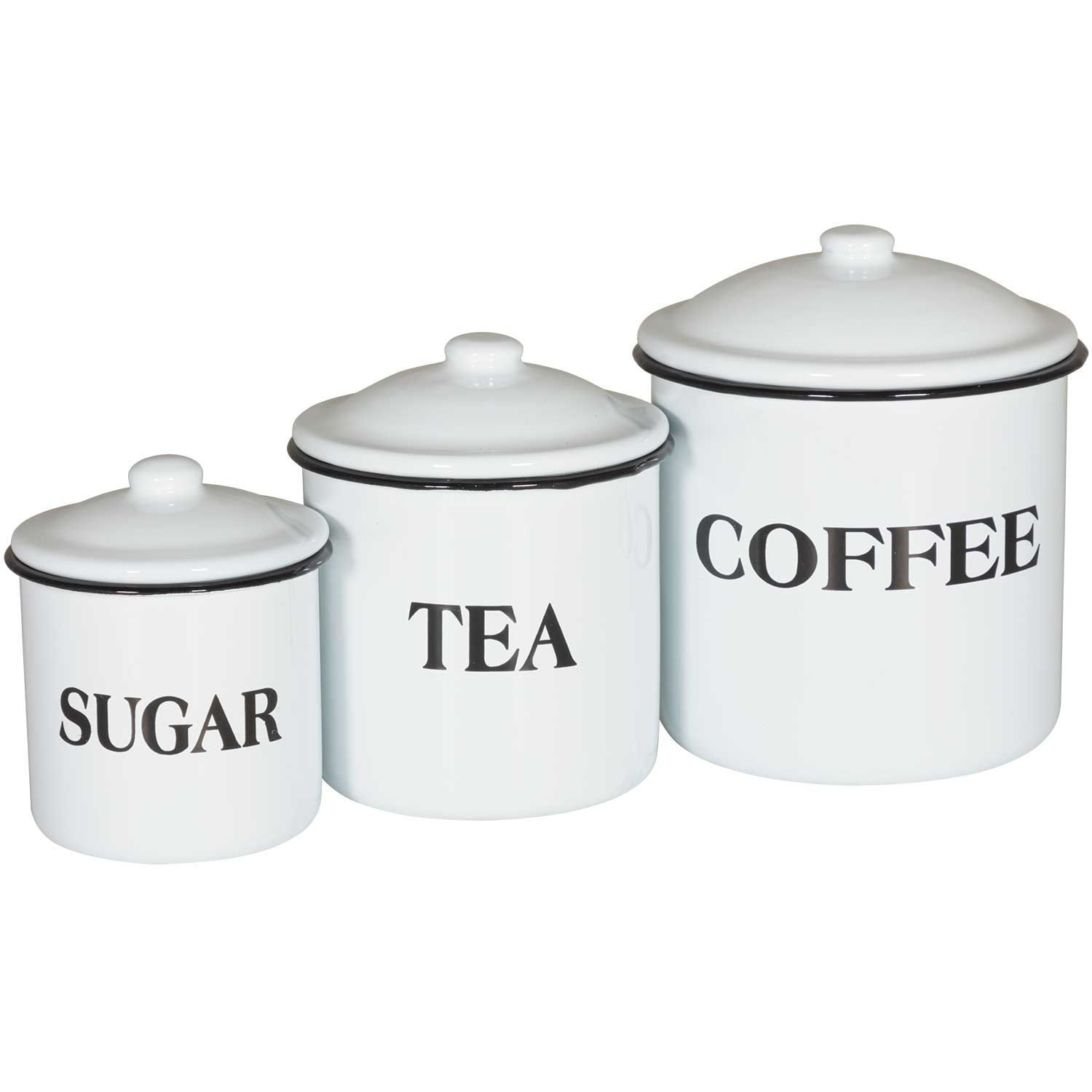 Set 3 Enamel Canisters | AFW.com