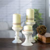 Picture of Set of 3 White Distressed Candle Holders