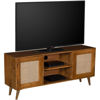 Picture of Solid Wood TV Stand with Cane Inserts